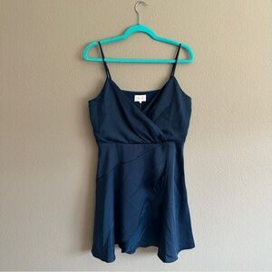 NWT Devlin Blue Satin Formal Mini Dress 10